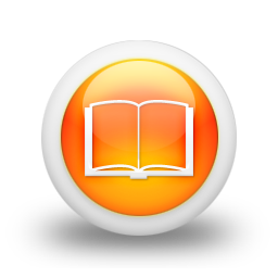 105519 3d glossy orange orb icon culture book3 open